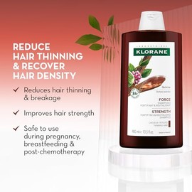 Klorane Shampoo with Quinine and B Vitamins for Thinning Hair, Support Thicker, Stronger, Healthier Hair, Men & Women, 13.5 oz.