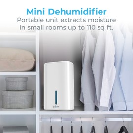 Pure Enrichment PureDry Mini Dehumidifier - 27oz Compact Water Tank Eliminates 300ml/day of Excess Moisture from Closets, Bathrooms, Boats, Kitchens, and Other Small Rooms and Living Spaces