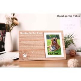 Waiting At The Door Dog - Pet Memorial Gift for Loss of Dog - Pet Dog Loss Gifts for Pet Owner - Dog Remembrance Frame - Dog Sympathy Photo Frame Gift-Picture Frame Gift