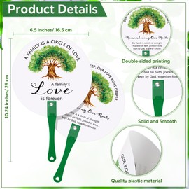 DoubleFill Family Reunion Party Favors Family Tree Round Handheld Fans Remembering Our Roots Plastic Fans with Handle for Party Favors Gifts (30 Pcs)