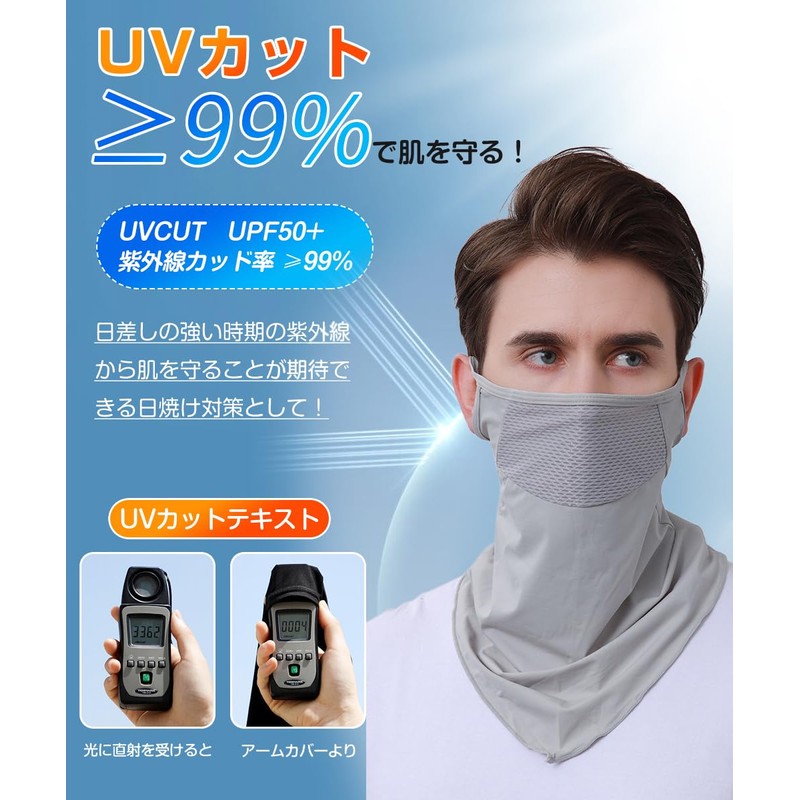 PIROXIS Men's Neck Guard Face Cover, For Summer, Cool Touch,