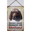 Blechschild With cord 30 x 20 cm dog sign: This house is guarded a blood dog - Blechemma