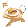 Couch Tray Burlywood Bamboo Folding Sofa Arm Clip Table for