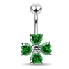 Dark Green Gemstone Fancy Clover Leaf Flower 925 Sterling Silver