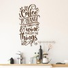 Large Vinyl Wall Decal Kitchen Quote Motivation Phrase Coffee Wine