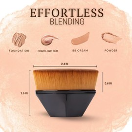 Flat Top Kabuki Concealer & Foundation Brush – Vegan, Cruelty-Free Makeup Brush for Contouring, Concealing, Blending, Buffing, & Setting Powder, Liquid & Cream (Flat Top Foundation Brush)