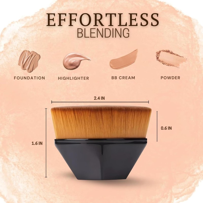 Flat Top Kabuki Concealer & Foundation Brush – Vegan, Cruelty-Free
