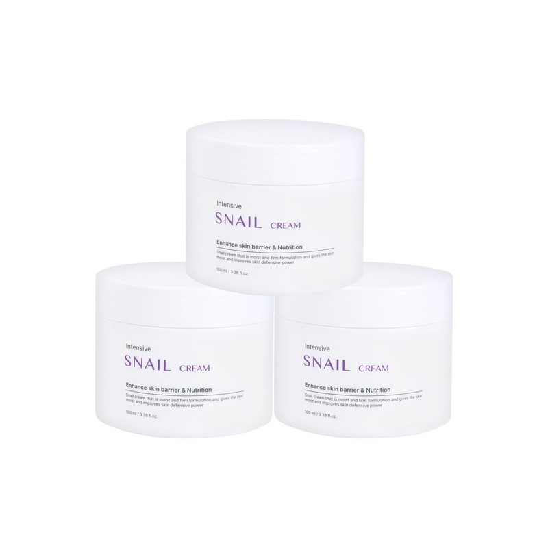 Food Aholic 3-Pack Intensive Snail Cream 100ml / Moisturizing Cream,