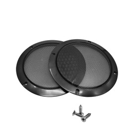 Mairuker 2Pcs 5 inch Speaker Grills Cover, Speaker Steel Mesh Grill with Screws, Black Guard Circle Woofer Guard Protector for Home Audio Car Speakers Replace