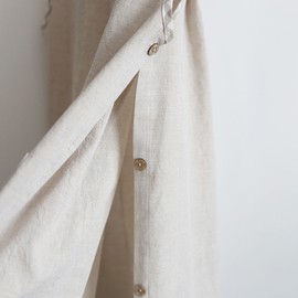 Good Roun Check Washed Cotton One Piece Apron Cafe Kitchen Beauty Salon Workshop Barista Nail Shop Pretty Apron (2 Colors) Free Size, Beige (Free) / 굿로운 퓨로 체크 워싱 면 원피스 앞치마  카페  주방 미용실 공방 바리스타 네일샵 예쁜 에이프런 (2컬러) free 사이즈, 베이지 (free)