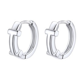 Bestyle Women's Earrings with Letters A to Z Initial Hoop Earrings 26 Alphabet Earrings for Birthday Valentine's Day Valentine's Day, Sterling Silver