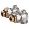 Angled Double Shut-Off Heater Valve Bottom Water Entry Downside Inlet