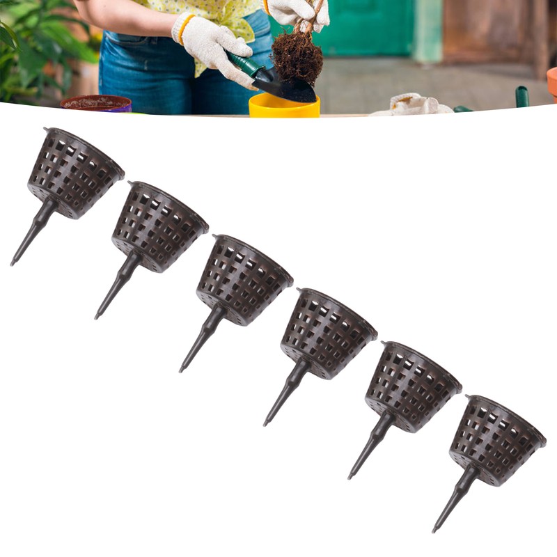 100PCS Plastic Fertilizer Mesh Basket with Lid Planting Fertilizer Net