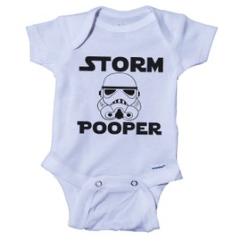 Ink Trendz Overol para bebé con diseño de Storm Pooper Trooper de, Blanco, 18 Meses