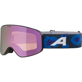 ALPINA FERNIE Q-LITE Mirrored, Contrast Enhancing & Polarised OTG Ski Goggles with 100% UV Protection for Adults, Black/Purple/Leo Matt, One Size