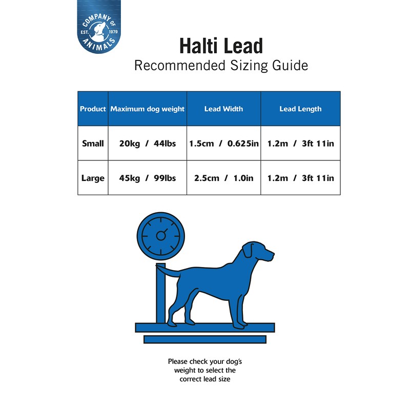 HALTI Lead For Dogs, Size Small, Black, 1.2m, Premium Nylon