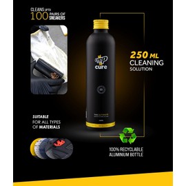 Crep Protect Cure - Limpiador de zapatillas - Solución definitiva de limpieza de zapatos para piel, gamuza, nubuck, lona, nailon, vinilo, 8.4 onzas, Negro (Negro), 200.00ml