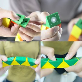 Monster Go Snake Puzzle, 24 Blocks Magic Snake Puzzle Toy for Kids (Red-Orange)