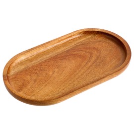 GEEHUA Acacia Wooden Serving Tray, 7.48''×4.13'' Natural Wood Serving Board Oval Kitchen Platter Bathroom Tray Charcuterie Plate for Party Dinner Wedding Food Fruit Snacks Appetizers Coffee Table