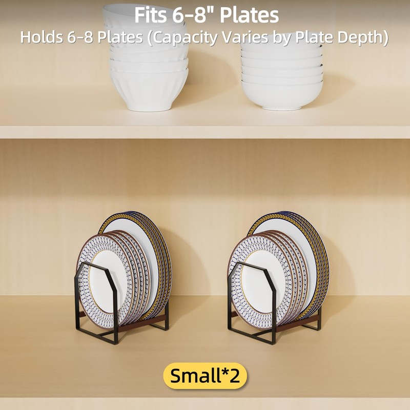 TIPSYTREE 2 Pack Small Kitchen Plate Organizer, Metal Dish Racks