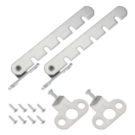 MECCANIXITY Window Restrictor Latch Window Safety Lock Stopper, Limit Stay Adjustable Casement Window Limiter with 5 Slots for Inward Opening Window, Silver Tone (2 Set, 43mm)