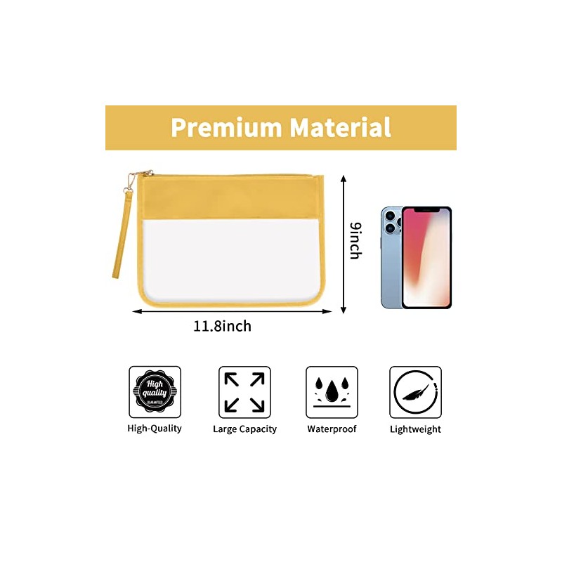 Bolsa transparente con cierre, bolsa de maquillaje transparente para mujeres