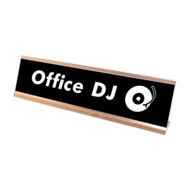 Office DJ Desk Sign, Novelty nameplate (2 x 8")