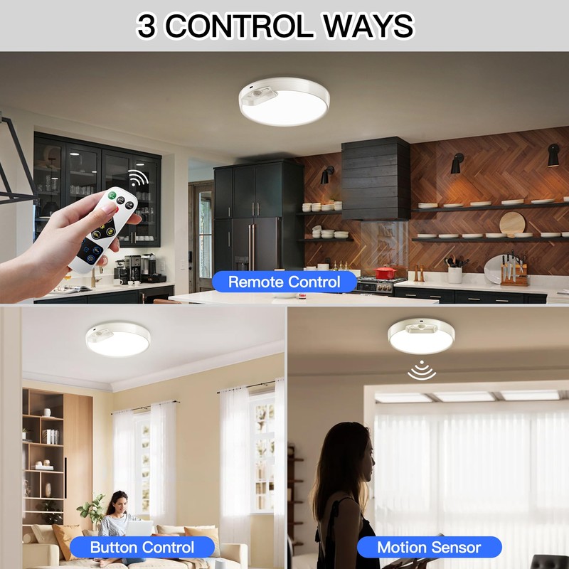 Homelist Newly Upgraded Rechargeable Ceiling Light – 8000mAh Battery-Operated Wireless