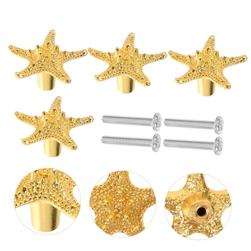 TEHAUX 4pcs Retro Drawer Pulls Stylish Furniture Handle Accessory for