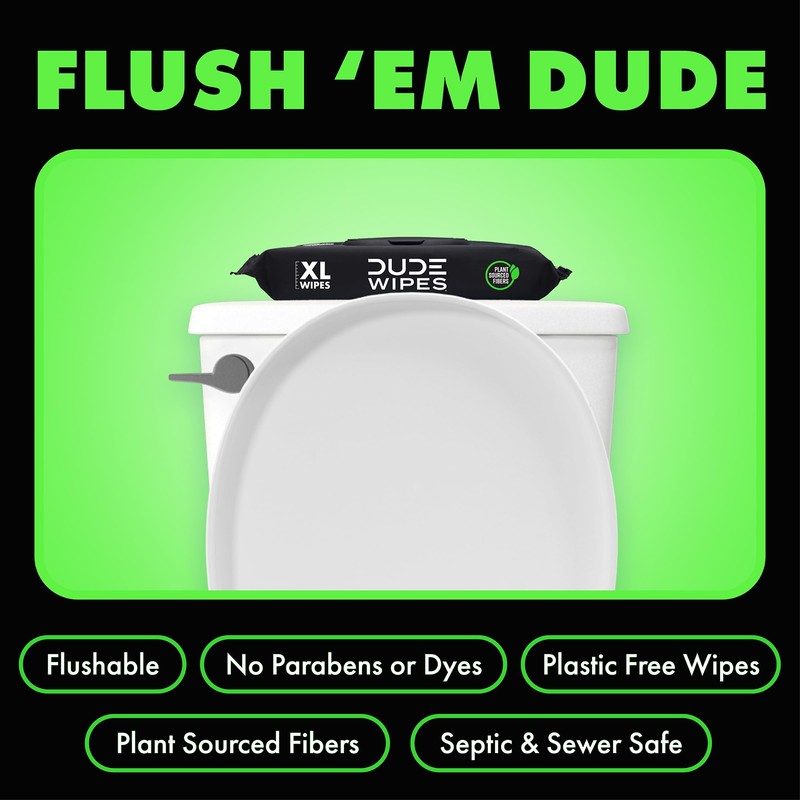Dude Wipes - Flushable Wipes - 6 Pack, 288 Count
