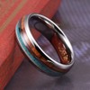 THREE KEYS JEWELRY KOA Wood Tungsten Carbide Mens Calaite Antler
