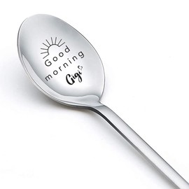 Gigi Gifts for Grandma Christmas Gift from Granddaughter Grandson Good Morning Gigi Spoon for Best Gigi Grandma birthday Mother's Day Gift for Nana Gigi Tea Coffee Spoons
