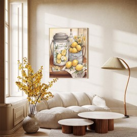 HEYKYY Lemon Jar Diamond Art Painting, Full Round Drill Embroidery Kit Cross Stitch Diamond Dots Kit Paint of Rhinestones for Gift and Wall Decor 12x16 inch