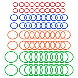 PATIKIL Plastic Toss Ring 4 Sizes, 80 Pack Sports Rings Toss Game Speed and Agility Practice Rings for Carnival Outdoor Games Supplies Bean Bags Throwing Yard Games, 4 Colors