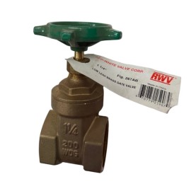 Red-White Valve 267AB, 1-1/4" Low Lead Brass Gate Valve **SALE**