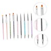 PACKOVE 1set Double-ended Nail Art Tool Set Manicure Pen Brush