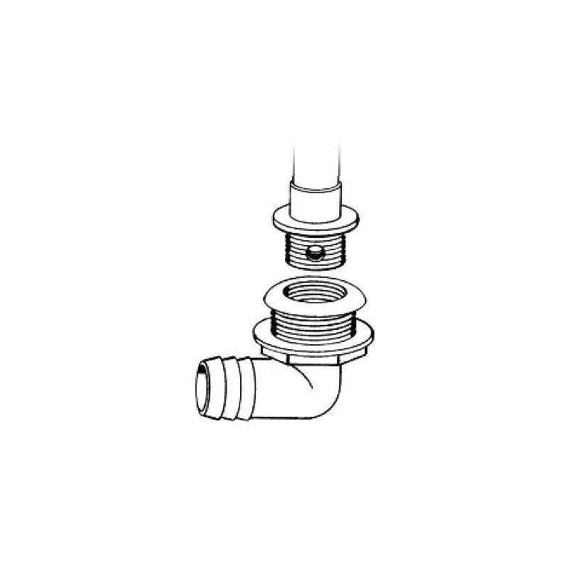 T-H Marine Livewell Drain 1-1/8" Low Thru-Hull #TH-1890T