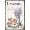 schilderkreis24 - Tin Sign "Lavender & Peonies" - Romantic Wall