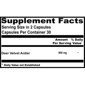 Deer Velvet Antler 900mg, Maximum Strength, bones and joints, energy, joints