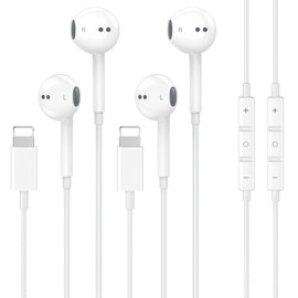 [Certificado MFi de Apple] Auriculares con cable para iPhone con micrófono integrado y control de volumen, auriculares con reducción de ruido compatib