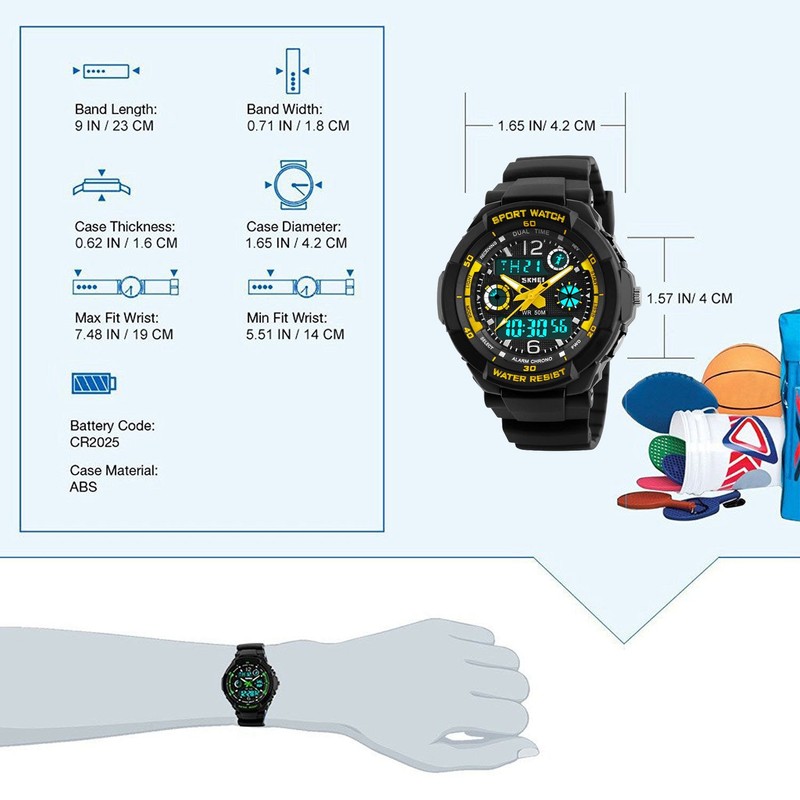 Boys Watch, Kids Teens Boys Waterproof Sports Digital Analog Watches