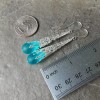 Sweet stones jewelry Turquoise Blue long sea glass earrings -