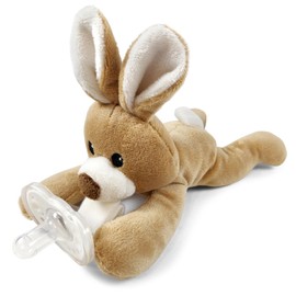 Detachable Rabbit Pacifier Holder - Soft Silicone Pacifier with Plush Animal Toy - Removable, Machine Washable, BPA-Free for Babies 0-24 Months