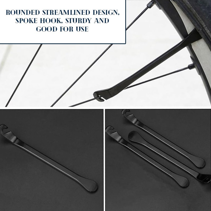 KIRZAX Reifenheber Fahrrad, 3 Stück Metall Fahrrad Reifenheber,Stark Robust Fahrradreifen