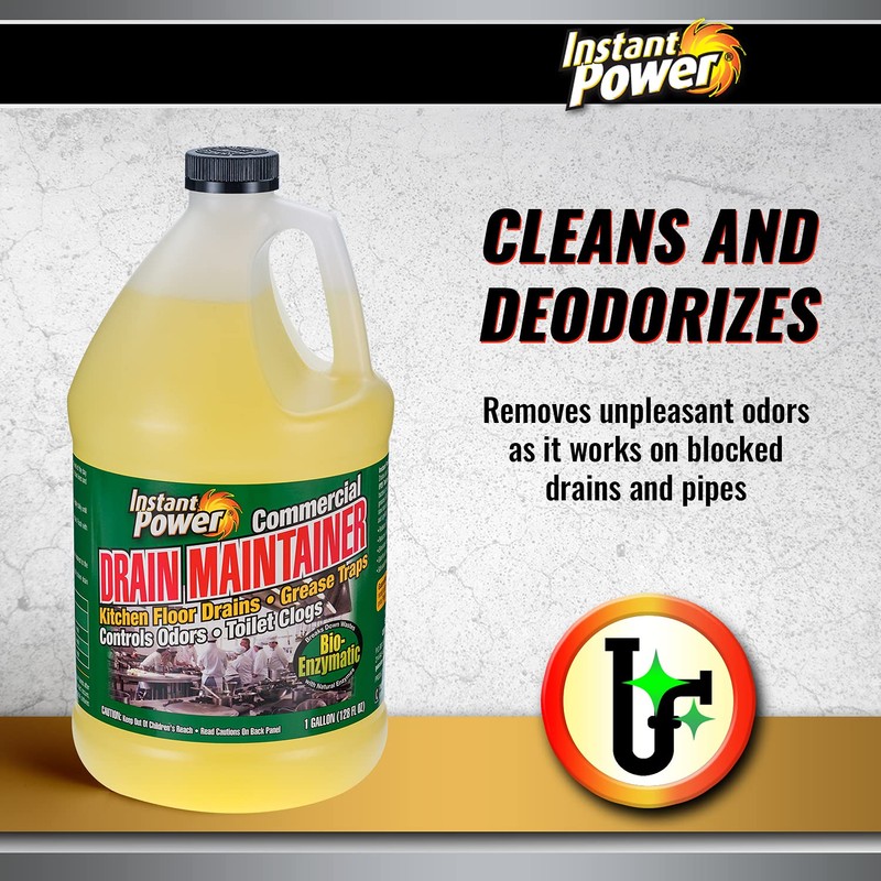 Instant Power Commercial Drain Maintainer - Liquid Enzyme Clog Remover,