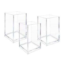 Newkita Newkita 3 Pack Clear Acrylic Cosmetic Pencil Pen Holder Cup, Clear Makeup Brush Holder, Desk Acrylic Brushes Storage