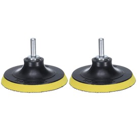 sourcing map 4 Inch Hook and Loop Sanding Disc Pads M14 Shank PP Drill Sanding Attachment, Sand Paper for Power Tools - Yellow + Black 1 Set 2pcs
