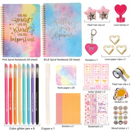 Blacico DIY Journal Kit for Girls - 98 pcs Gifts for Girls Ages 8 9 10 11 12 Year Old, Journal Set for Tween & Teen Girls, Stationery Set, Scrapbook & Diary Supplies Set, Journaling Art Crafts Kit