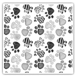Square Stickers (Set of 2) 7.5cm BW - Paw Prints Cat Dog Kitten Puppy Vet Pet Laptop Tablet Luggage Scrapbook #40850