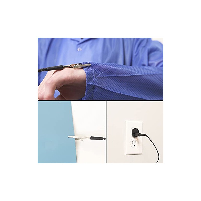 Static Care ESD Grounding Cable with Alligator Clip 8' Long